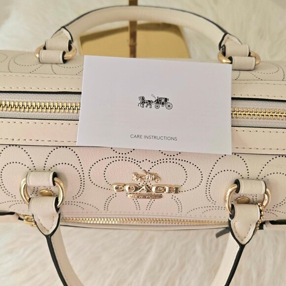 Coach Rowan Satchel/Crossbody Bag Chalk/Gold (LIKE NEW!) - Picture 9 of 13